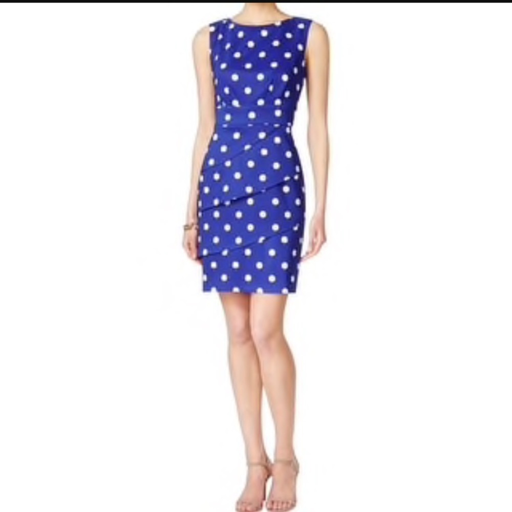 Connected wear to work peplum polka dot dress